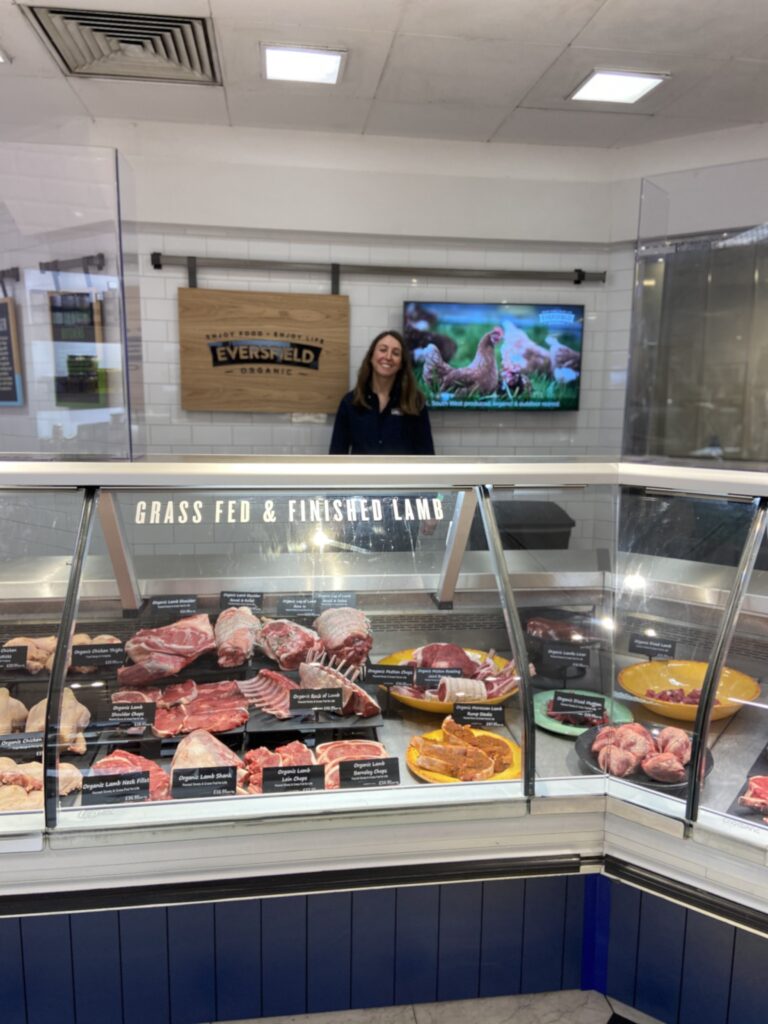 An image of Anna Elliot having won the Selfridges butchers counter concession